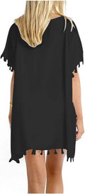 Women's Trim Kaftan Chiffon Swimsuit Bikini Beach Cover up